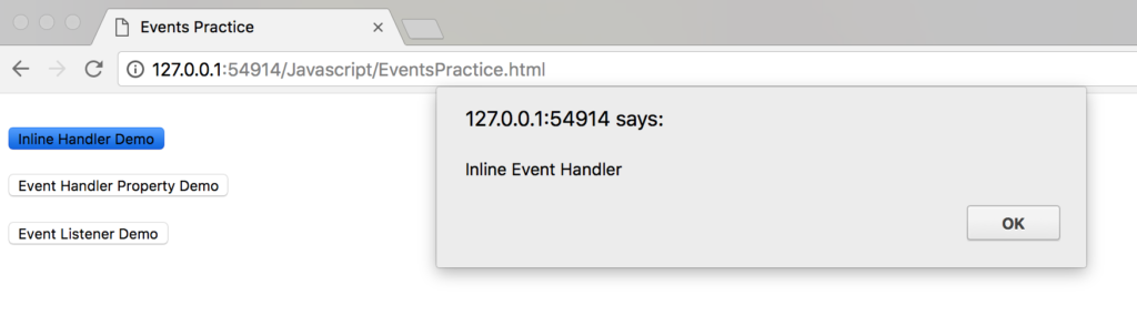 Javascript Inline Event Handler