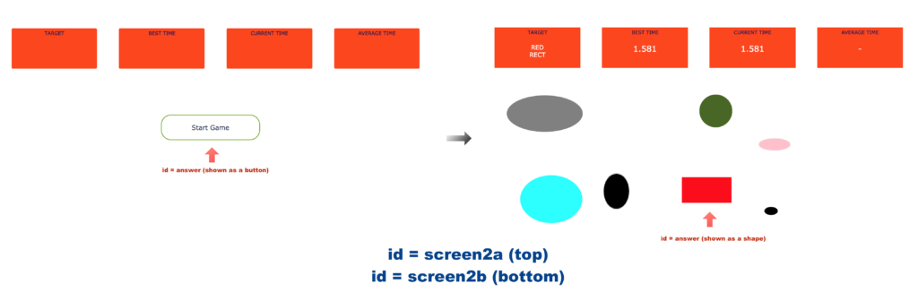 Javascript Game screen2a screen2b